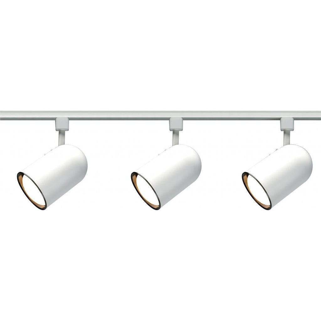 Nuvo TK322 3 - Light Complete Set, with 4ft. track and three White Round Back Track Fixtures, without lamps - Lighting Supply Guy