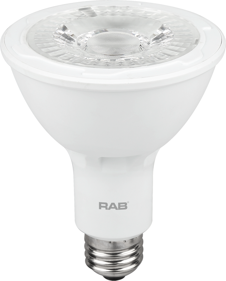 Rab PAR30L-11-930-35D-DIM 11 watt PAR30 LED Long Neck Flood Lamp, Medium (E26) Base, 3000K, 900 lumens, 35º beam angle, 40,000hr life, 120 Volt, Dimming