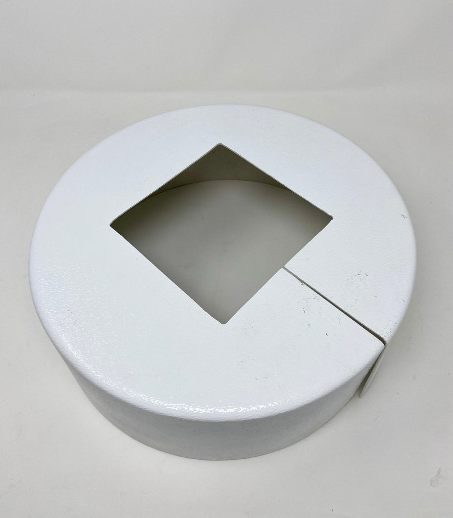 PBC ABS-12RBC5SWH 12in. Round ABS Base Cover, 5in. Square Hole, White - Lighting Supply Guy