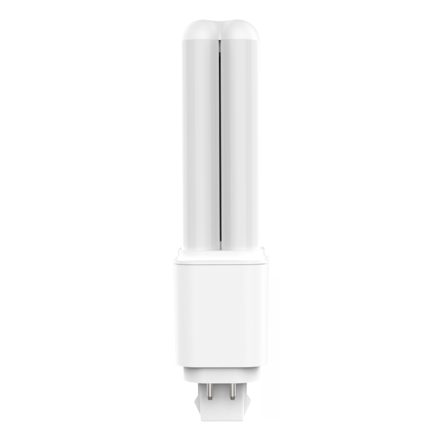 Rab PLC-7-O-827-HYB-G24Q 7 watt PL LED Replacement for Pin-Based CFLs, 4-Pin (G24q, GX24q) Base, 2700K, 800 lumens, 50,000hr life, 120-277 Volt, Dimming, Ballast Compatible or Ballast Bypass, MOL 5.7"