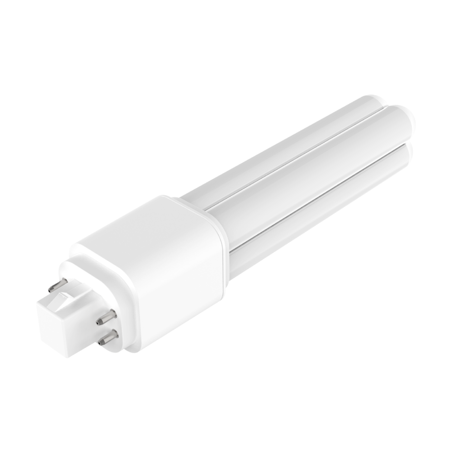 RAB PLC-9.5-O-827-HYB-G24Q, Omnidirectional light output, 4-Pin Hybrid compact fluorescent replacement, 9W, 2700K, 1150lm, 80CRI, 50000hrs, dimming with compatible dimmable ballast