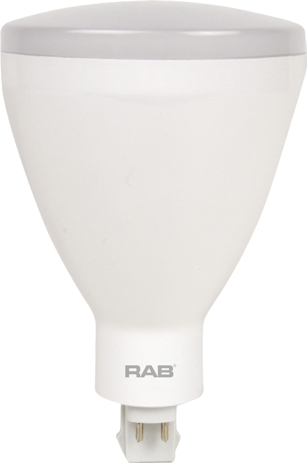 Rab PLT-16-V-850-DIR 16 watt LED Vertical Plug-and-Play Lamp to replace 42W CFL, 4-Pin (GX24q) base, 5000K, 1850 lumens, 50,000hr life, Ballast Compatible, Enclosed Fixture Rated