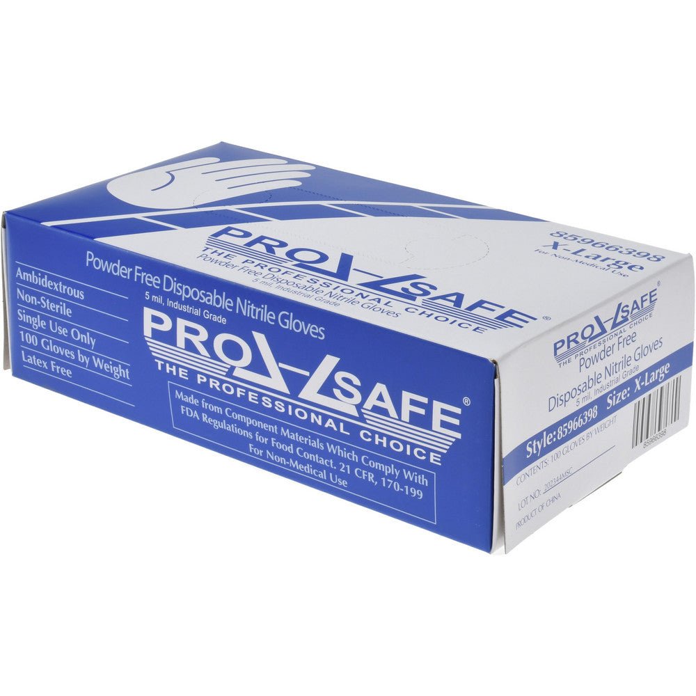 PRO - SAFE D5000XL Disposable Glove: Size X - Large, 5.0 mil, Nitrile, General Purpose Grade, Powder - Free - Lighting Supply Guy