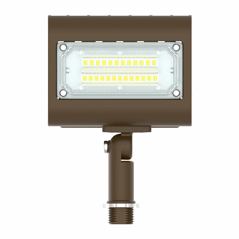 Westgate LFX-XS-15W-40K-KN 15 watt LED Floodlight Fixture, 4000K, 1950 lumens, 50,000hr life, 120-277 Volt, 0-10V Dimming, 1/2" Threaded Knuckle Mount, Bronze Finish