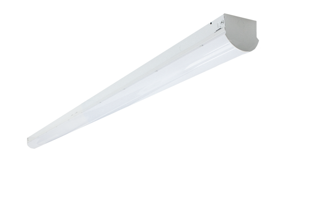 Westgate LSL-8FT-80W-MCT-D-SEN 80 watt LED 8' Linear Strip Light Fixture, 3000K/4000K/5000K Color Selectable, 8400 lumens, 50,000hr life, 120-277 Volt, 0-10V Dimming, Damp Rated, White Finish, Includes Motion Sensor