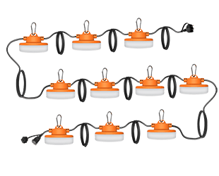 Rab STRING34 - 100 Stringer34 Temporary LED String Lights, 120 Watt, 5000K, 16000 Lumens, 120V - Lighting Supply Guy