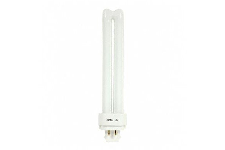 GE 97600 F18DBX/835/4P 18 watt Double-Tube Compact Fluorescent Lamp, 4-Pin (G24q-2) base, 3500K, 1250 lumens, 17,000hr life