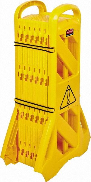 Rubbermaid FG9S1100YEL Mobile Plastic Safety Barrier, 13 Feet, Yellow - Lighting Supply Guy
