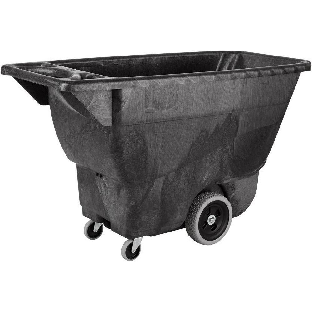 Rubbermaid FG9T1300BLA Tilt Dump Truck/Trash Cart/Garbage Collection/Recycling, 450 lbs 1/2 Cubic Yard Heavy Load Capacity with Wheels, Black - Lighting Supply Guy