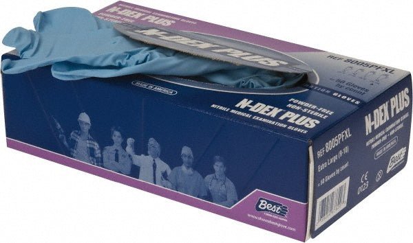 SHOWA 8005PFXL Disposable Glove: Size X - Large, 8.0 mil, Nitrile Coated, Nitrile, Food Grade, Powder - Free, Biodegradable - Lighting Supply Guy