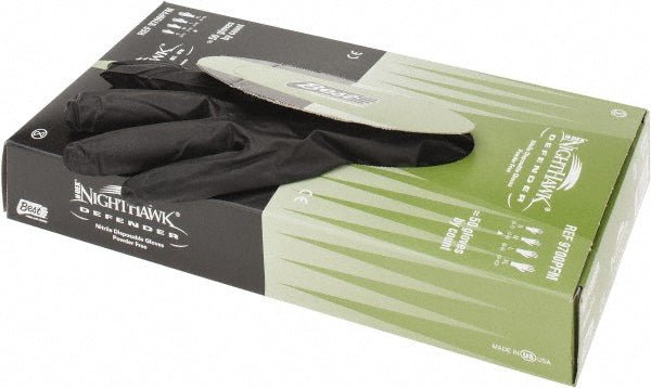 SHOWA 9700PFM Disposable Glove: Size Medium, 6.0 mil, Nitrile Coated, Nitrile, Food Grade, Powder - Free, Biodegradable - Lighting Supply Guy