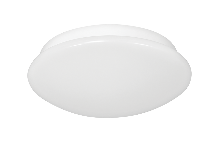 Rab SK12XL12RN 12 watt LED Round Surface Mount Fixture, 12" diameter, Opal lens, 4000K, 1300 lumens, 50,000hr life, 120 volt, Dimming, White Finish. *Discontinued*