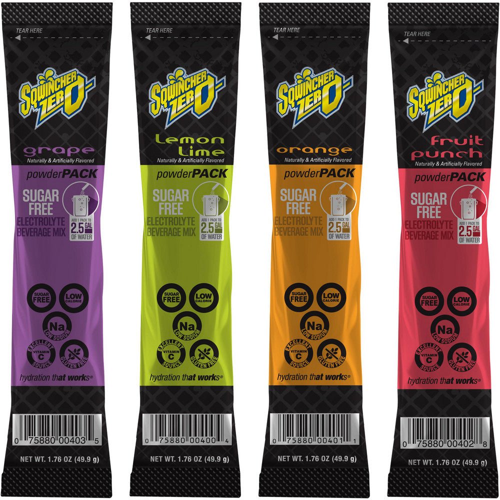 Sqwincher 159016802 Activity Drink: 1.76 oz, Packet, Assorted, Powder, Yields 2.5 gal - Lighting Supply Guy