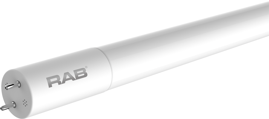 Rab T8-14-48G-835-SD-BYP 14 watt T8 LED 4' Linear Tube Lamp, Medium Bi-Pin (G13) Base, 3500K, 1700 lumens, 50,000hr life, 120-277 Volt, Non-Dimmable, Single or Double Ended Ballast Bypass. Sold in cases of 25