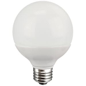 TCP FG25D40V27W 4w LED G25 Frosted White Globe Bulb, Medium (E26) Base, 2700K, 350 lumens, 15,000hr life, 120 volt, White Glass, Dimmable - Lighting Supply Guy