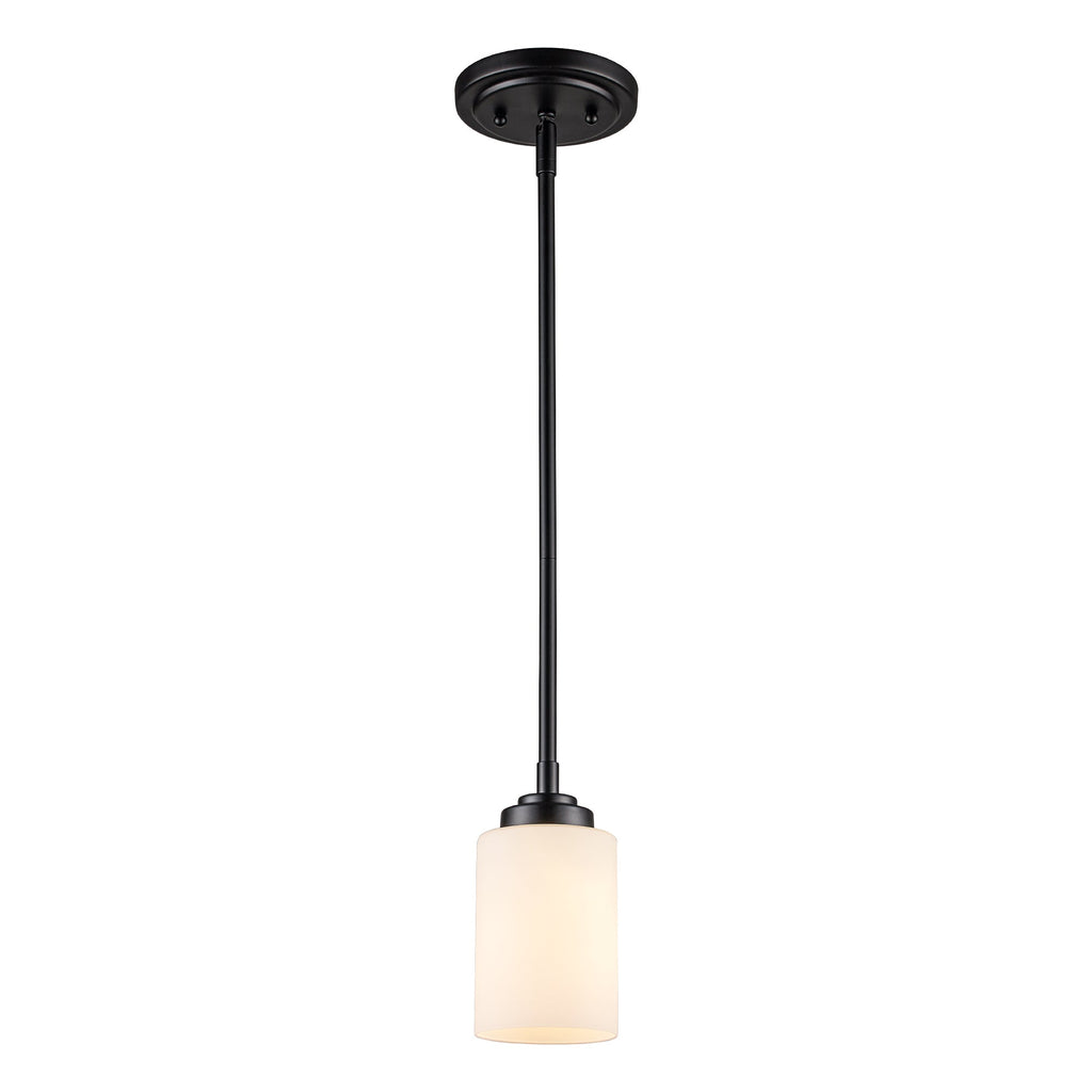 Transglobe 705020BN Pendant light with white opal glass and brushed nickel finish - Lighting Supply Guy