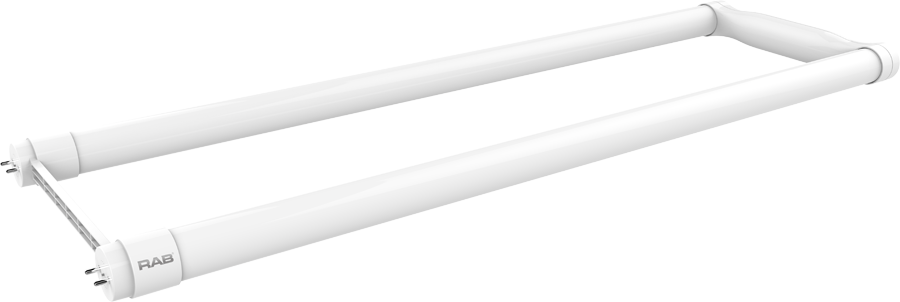 Rab U6-15-835-DIR 15 watt T8 LED U-Bent Tube Lamp, 22.25" Length, Medium Bi-Pin (2G13) Base, 3500K, 2100 lumens, 50,000hr life, 120-277 Volt, Non-Dimmable, Ballast Compatible. Sold in cases of 12