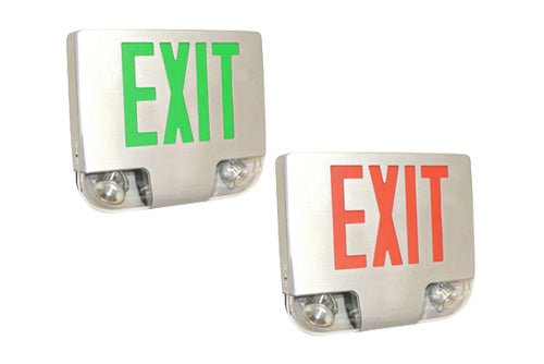 Utopia CKXTE - 3 - G - A - A - EM Green Letter Universal Exit Sign Combo - Lighting Supply Guy