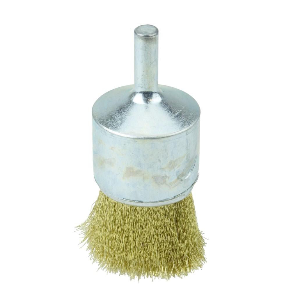 Weiler 10128 End Brushes: 1" Dia, Brass, Crimped Wire - Lighting Supply Guy