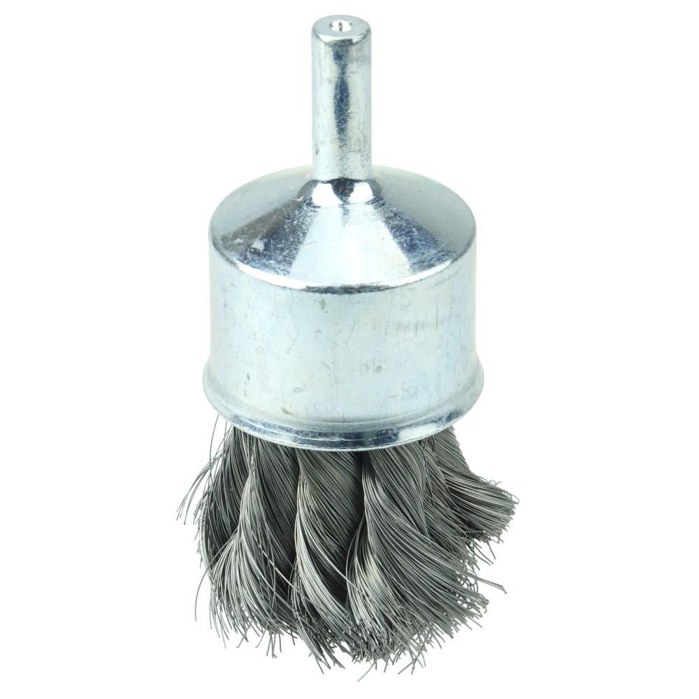 Weiler 10141 End Brushes: 1 - 1/8" Dia, Steel, Knotted Wire - Lighting Supply Guy