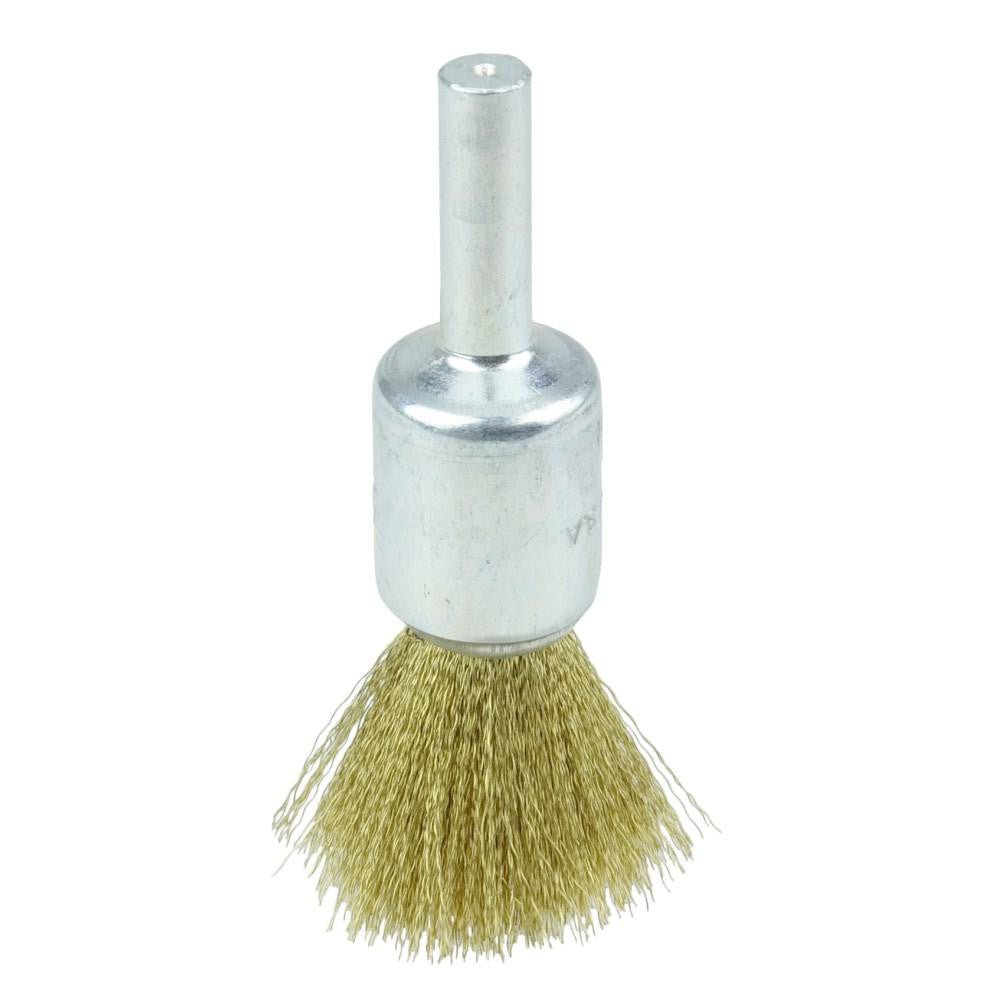 Weiler 10158 End Brushes: 1/2" Dia, Brass, Crimped Wire - Lighting Supply Guy
