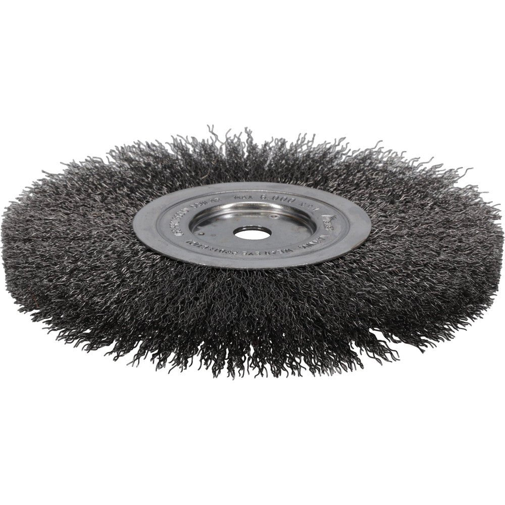 Weiler 1175 Wheel Brush: 8" Wheel Dia, 1/2" Face Width, 0.0140" Wire Dia, Crimped - Lighting Supply Guy