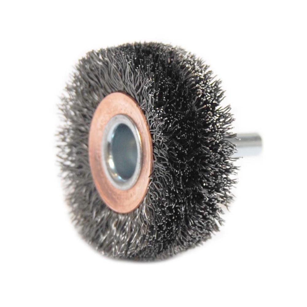Weiler 17619 Wheel Brush: 2" Wheel Dia, 3/4" Face Width, 0.0118" Wire Dia, Crimped - Lighting Supply Guy