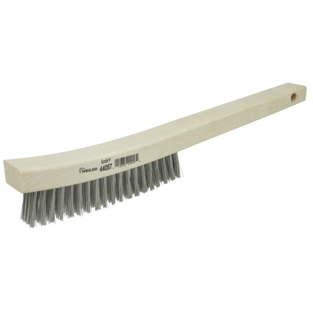 Weiler 44057 Scratch Brush: 4 Row, 18 Column, Stainless Steel - Lighting Supply Guy