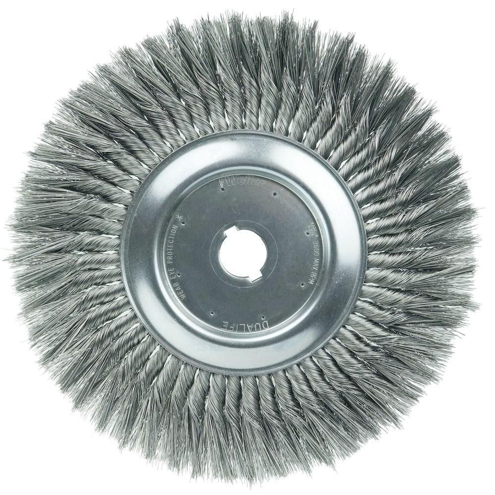 Weiler 8219 Wheel Brush: 12" Wheel Dia, 3/4" Face Width, 0.0160" Wire Dia, Knotted - Lighting Supply Guy