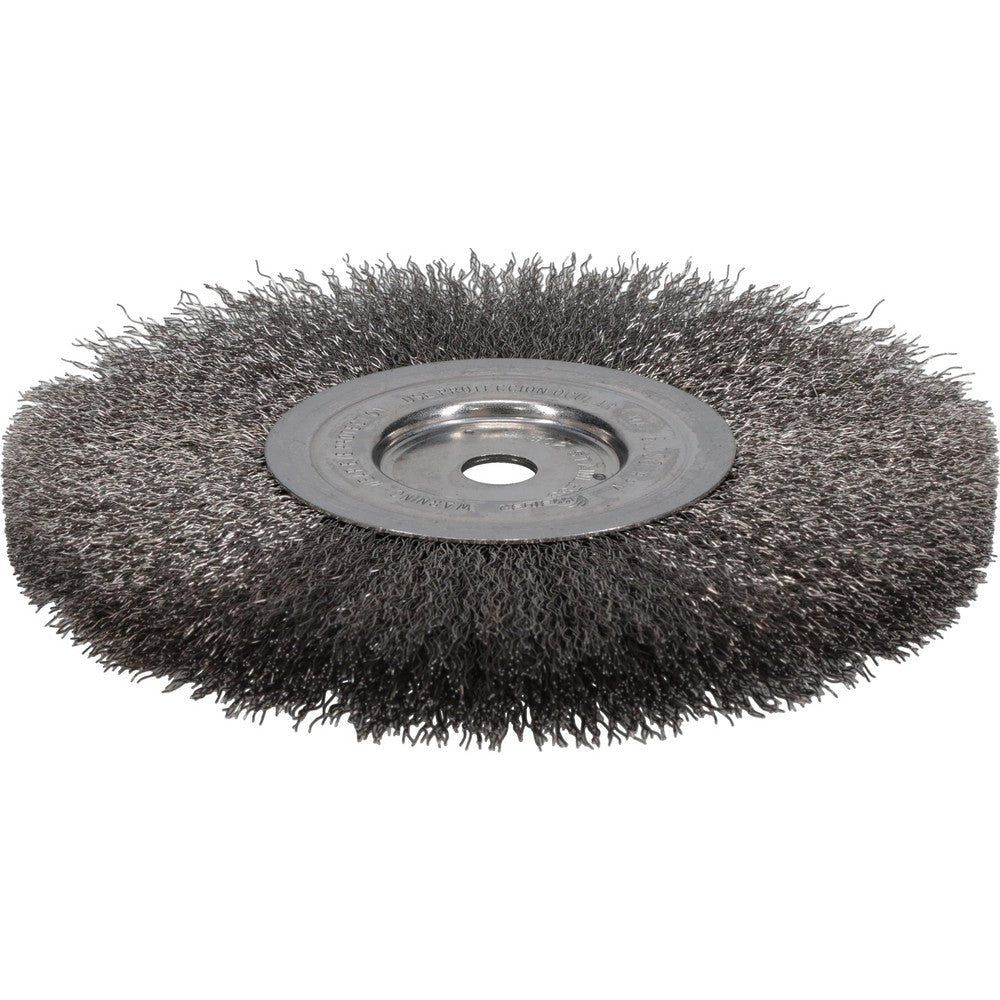 Weiler 93619 Wheel Brush: 8" Wheel Dia, 3/4" Face Width, 0.0118" Wire Dia, Crimped - Lighting Supply Guy
