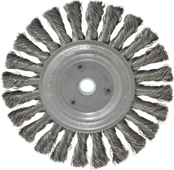 Weiler 94643 Wheel Brush: 6" Wheel Dia, 1/2" Face Width, 0.0118" Wire Dia, Knotted - Lighting Supply Guy