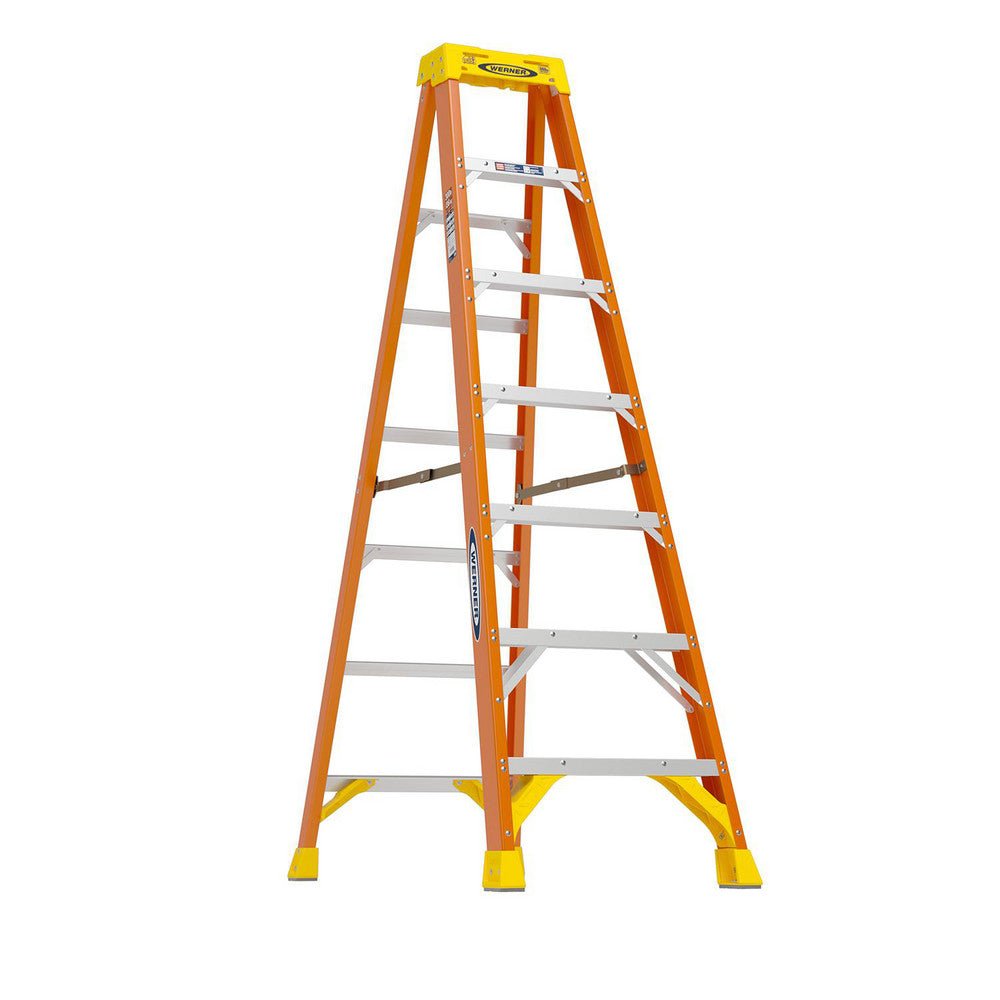 Werner 6207 6 Step Fiberglass Foldable Step Ladder: Type IA 300 lb Capacity 7' Height - Lighting Supply Guy