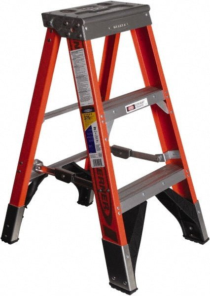 Werner 7403 2 Step Fiberglass Foldable Step Ladder: Type IAA 375 lb Capacity 3' Height - Lighting Supply Guy