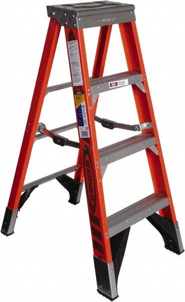 Werner 7404 3 Step Fiberglass Step Ladder: Type IAA - Lighting Supply Guy