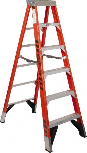 Werner 7406 5 Step Fiberglass Foldable Step Ladder: Type IAA 375 lb Capacity 6' Height - Lighting Supply Guy