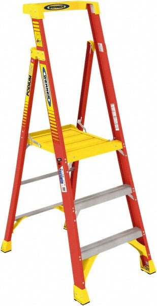 Werner PD6203 3 Step Fiberglass Foldable Step Ladder: Type IA 300 lb Capacity 5' Height - Lighting Supply Guy