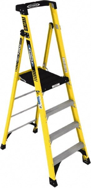 Werner PD7304 4 Step Fiberglass Foldable Step Ladder: Type IAA 375 lb Capacity 6' Height - Lighting Supply Guy