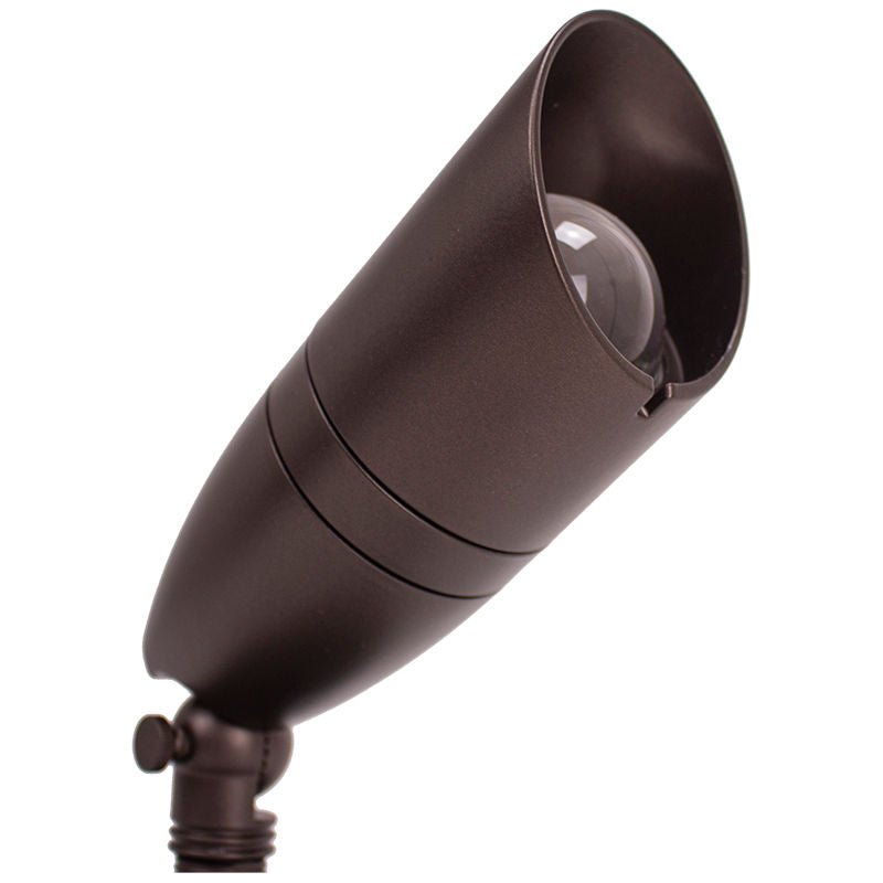 Westgate AD - 018 - MCT - ORB 7w LED Aluminum Landscape Bullet Spot Light Fixture, 6.3"L x 2.3"w, 1.42"w, Includes 8.5" Spike Base, 30/40/50K Multi CCT, 600 lumens, 25,000hr life, 12 volt, Oil Rubbed Bronze FInish - Lighting Supply Guy