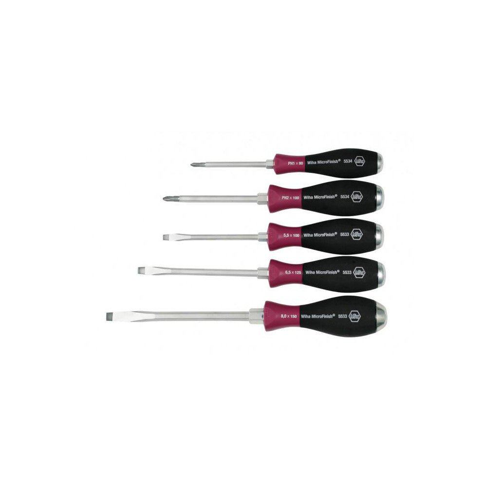 Wiha 53390 Screwdriver Set: 5 Pc, Phillips & Slotted - Lighting Supply Guy