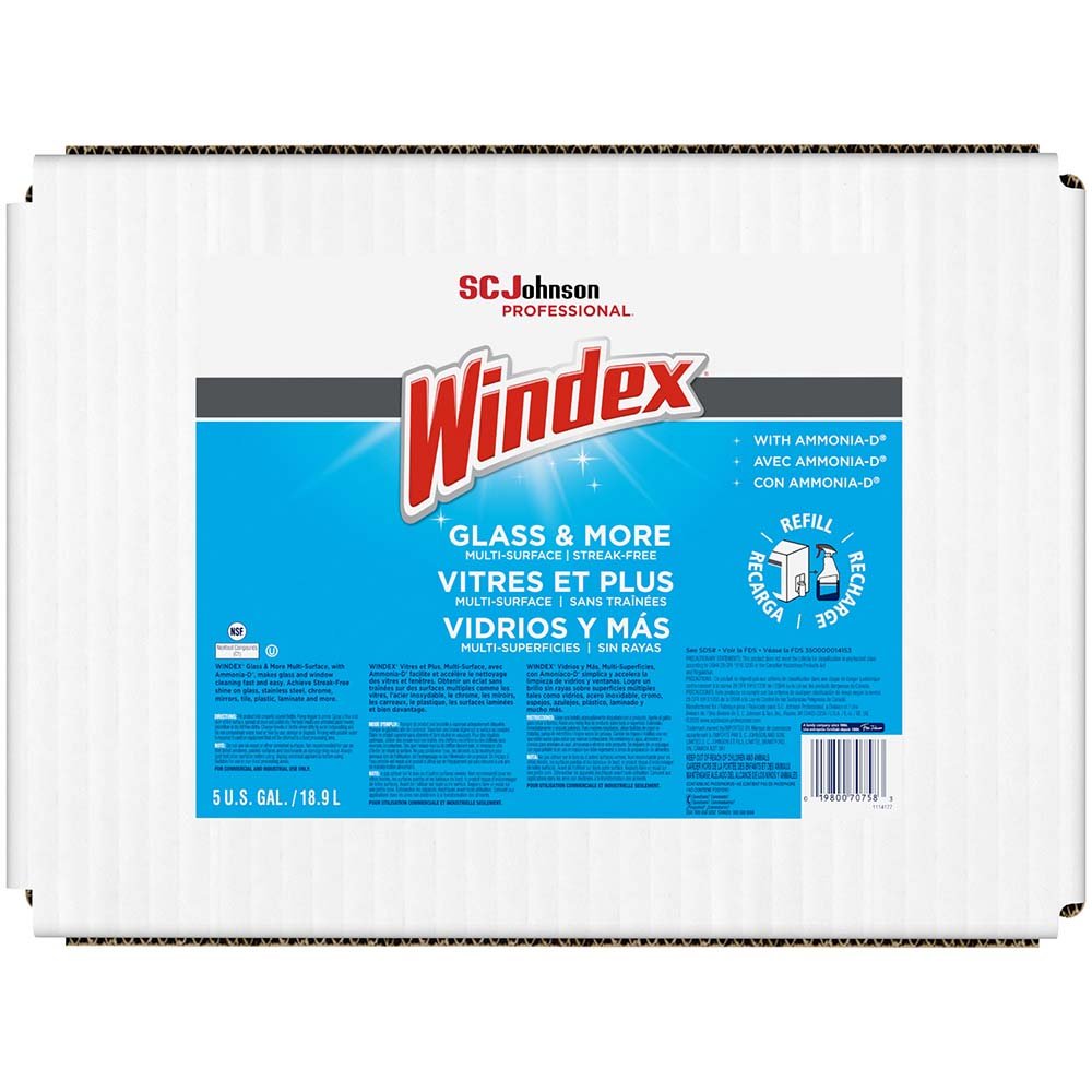 Windex 696502 Windex Glass & More Multi - Surface, Streak - Free Cleaner Refill, 5 Gallon - Lighting Supply Guy