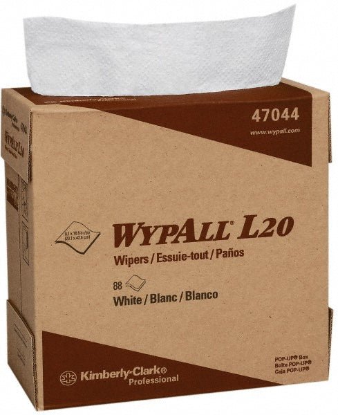 WypAll 47044 GeneralClean™ L20 Medium Cleaning Cloths (47044), Pop - Up Box, White - Lighting Supply Guy
