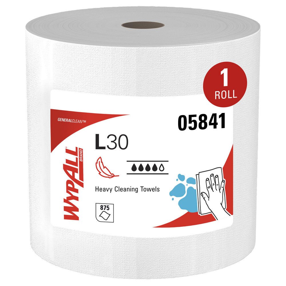 WypAll 5841 GeneralClean L30 Heavy Duty Cleaning Towels, Jumbo Roll, Strong & Soft Towels, White - Lighting Supply Guy