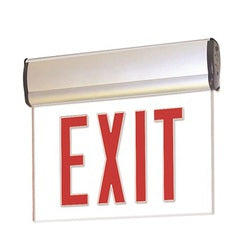 Nora NX-812-LEDGCA  Green Lettering Single Face Adjustable LED Edge-Lit Exit Sign Fixture, Surface Mount, Clear Acrylic, Battery Backup, Aluminum Housing