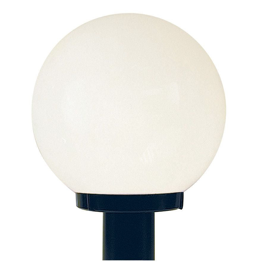 Sunset F9152-31 12" x 12" Post Top Decorative Fixture, White Acrylic Globe Lens, w/out 100W lamp, Black Finish Base