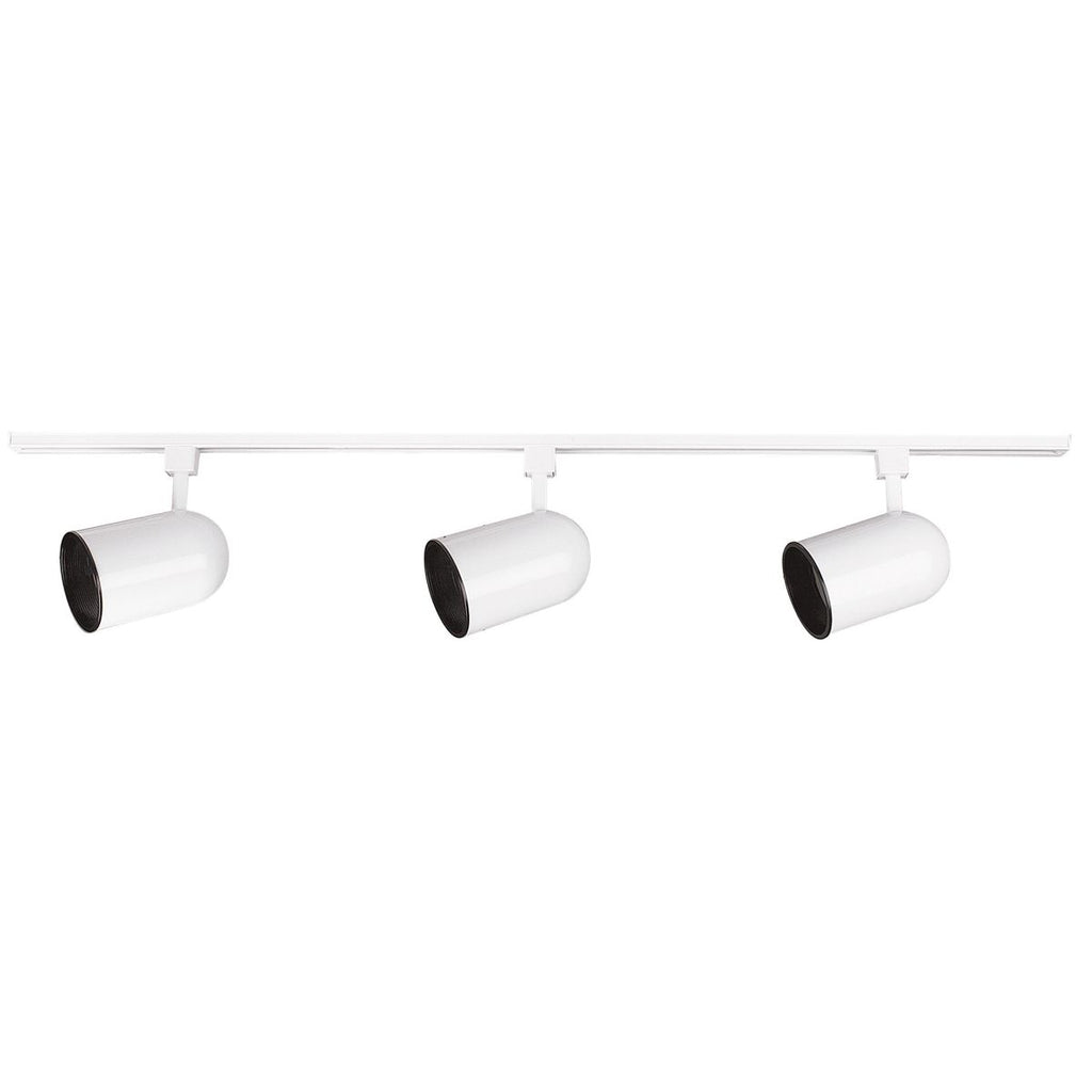 Sunset F2916-30 4' Track Assembly for 3-Light BR30 Style Round Back Track Fixtures, w/out lamps, White Finish