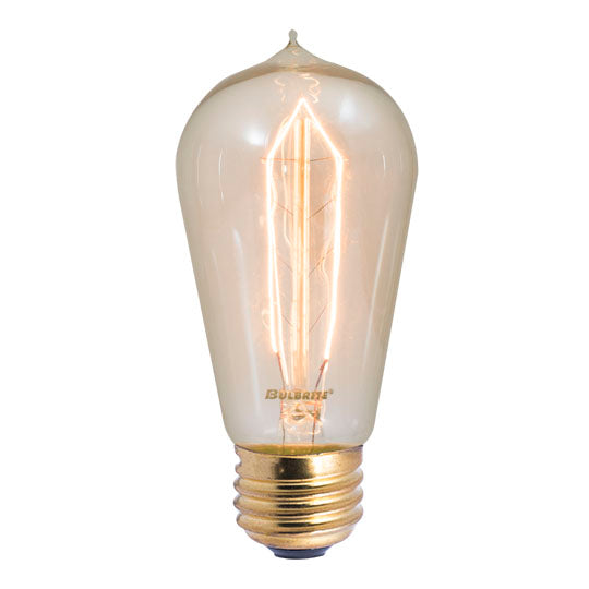Bulbrite 134018 NOS40-1890 Amber 40 watt ST18 Hairpin Filament Nostalgic Lamp, Medium (E26) base, 135 lumens, 3,000hr life, 120 volt. Not for sale in California: Not Title 20 Compliant. *Discontinued*