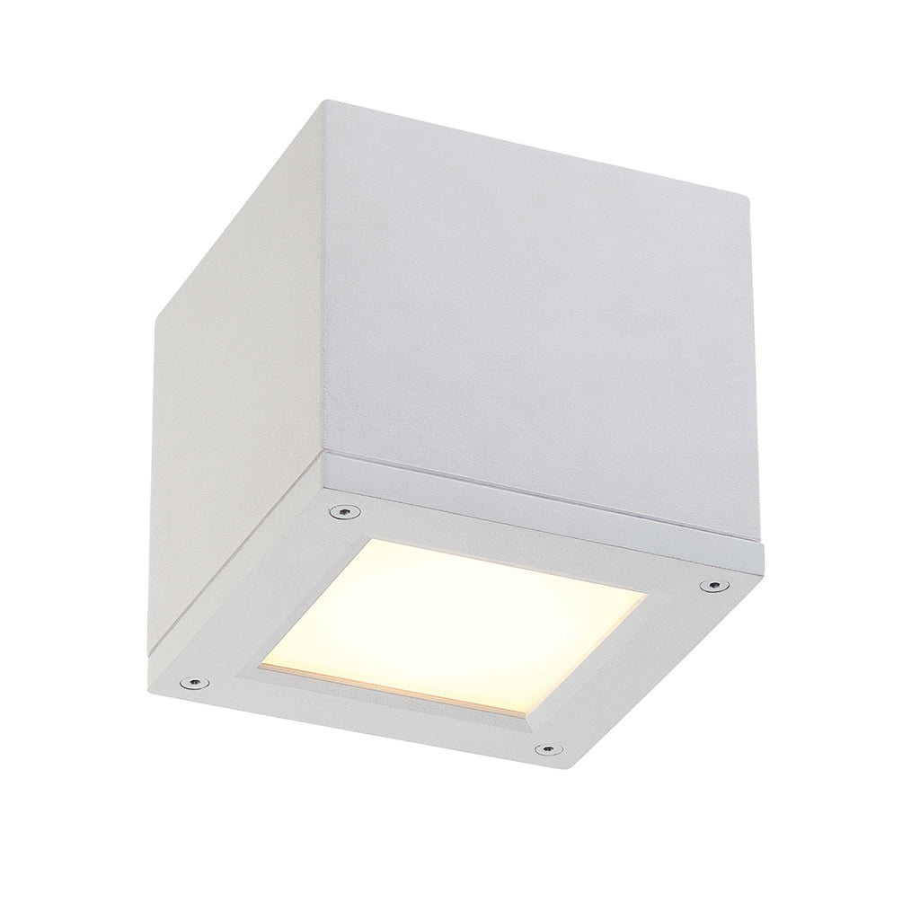 WAC WS-W2504-WT 16 watt Square Integrated LED Fixture, Single & Double Wall mount, 3000K, 750 lumens, 70,000hr life, 120-277 volt, 0-10V Dimming, White Finish, IP65, Title 24
