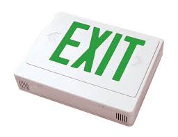 Westgate XT-WP-1GB-EM Green Lettering LED Exit Sign Fixture, Single-Face, Universal Mounting, Polycarbonate lens and housing, Battery Backup, 120/277 volt, Black Finish, Wet Location Rated