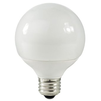 TCP 1G2509 9 watt G25 Self-Ballasted Compact Fluorescent Globe Lamp, Medium (E26) base, 2700K, 495 lumens, 8,000hr life, 120 volt, Non-dimmable
