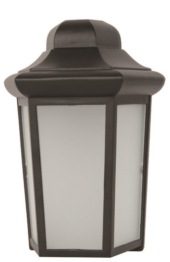Incon Lighting 409-6-5-10LED-40K 10 watt LED Exterior Wall Lantern, 8.25" Width x 12.25" Height x 4" Depth, 4000K, 975 lumens, 50,000hr life, 120 Volt, Dimming, White Lens, Black Finish